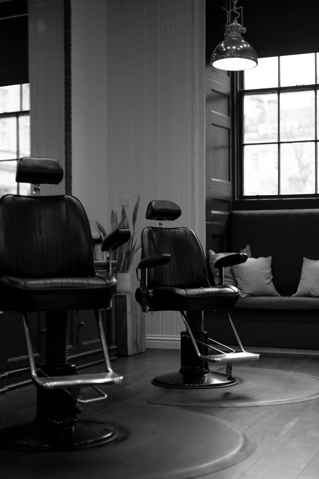 Barber chairs in Hardwick Barbershop, Bath